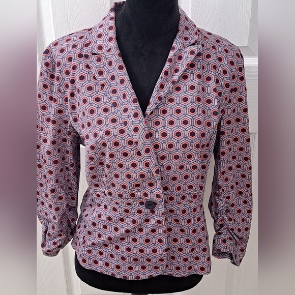 Ellen Tracy Art Deco Jacket  Size L - Picture 1 of 11